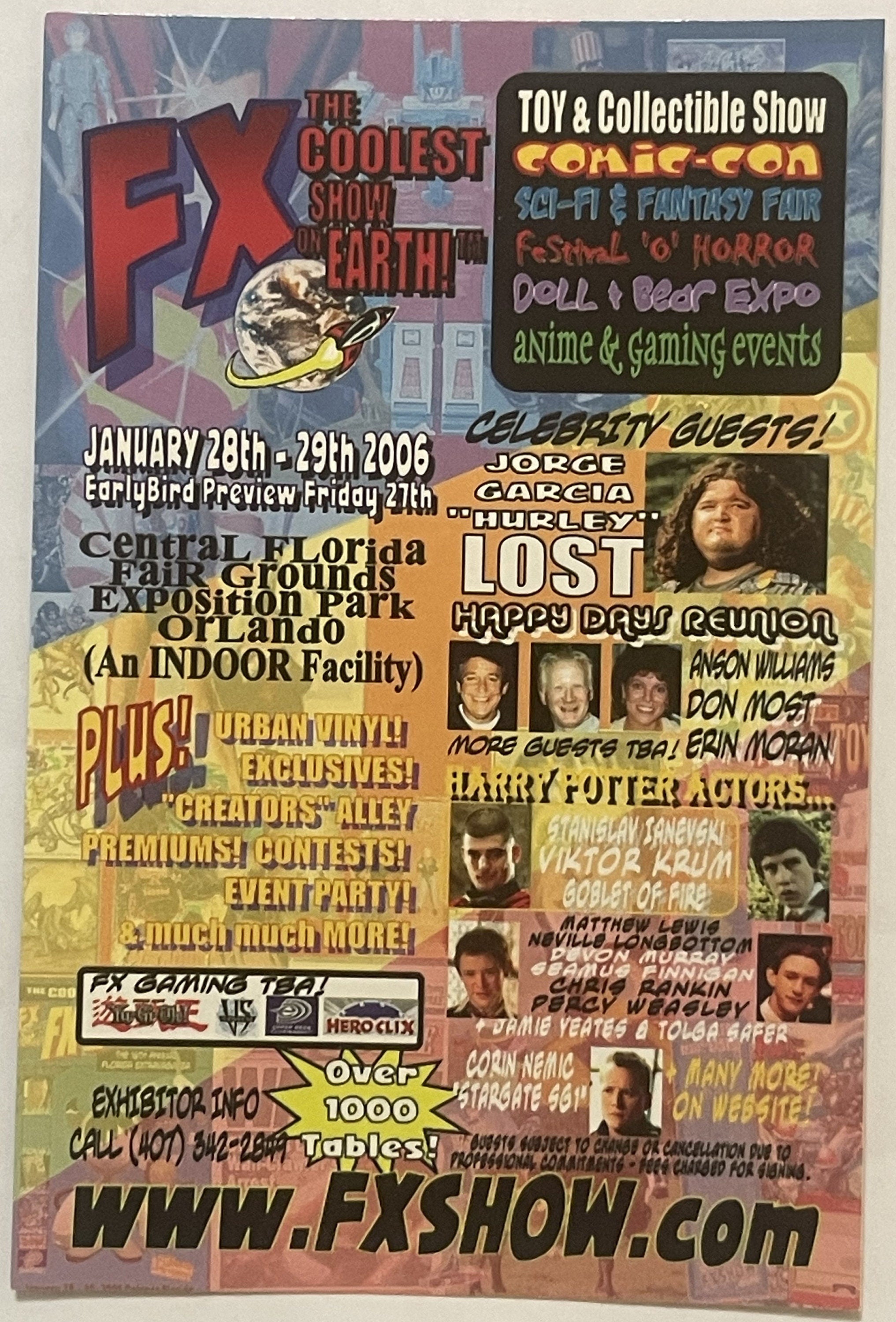Rare 2006 Comic Con Horror Fest Vintage Collectible Show Card