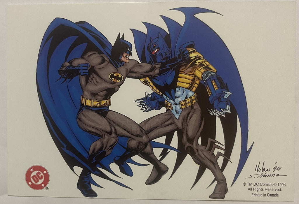 Vintage 1990s Batman vs Batman DC Comics Postcard 🦇 | Graham Nolan Art