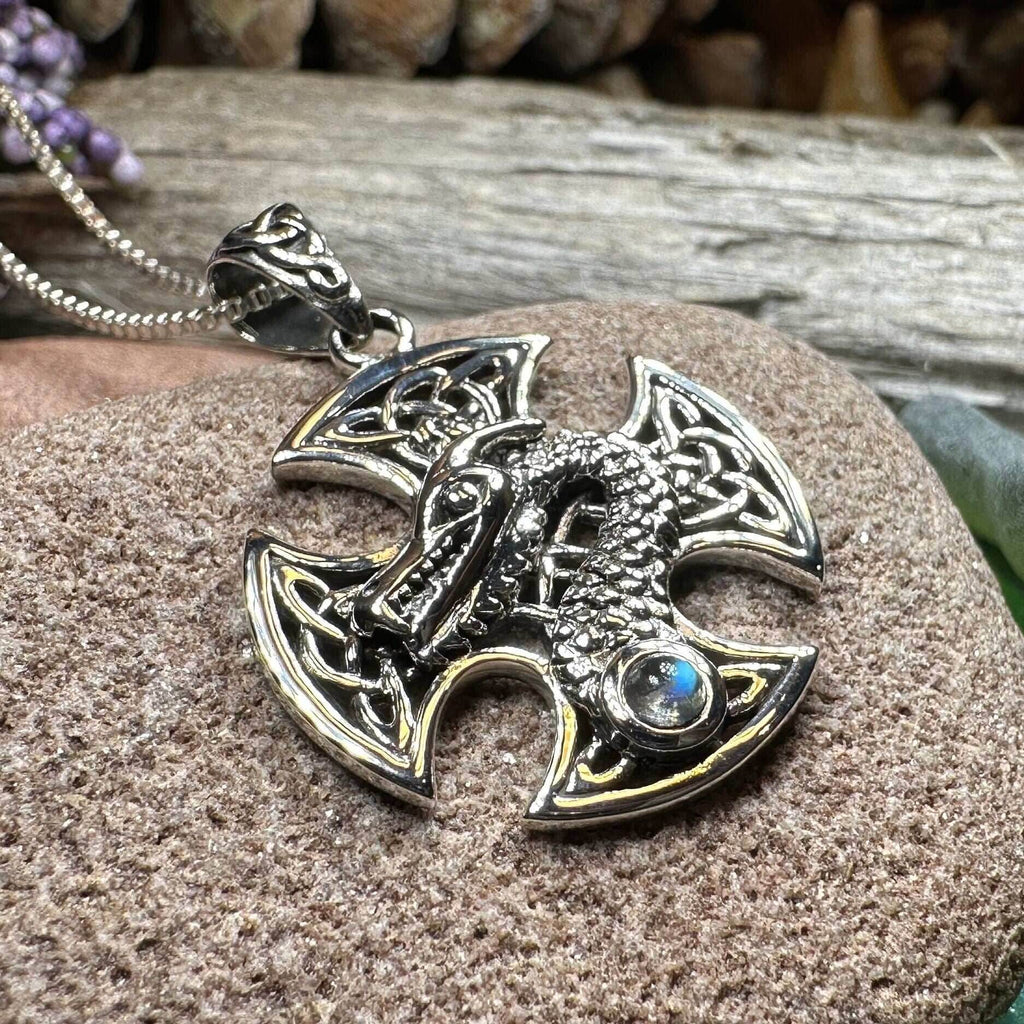 Dragonheart Celtic Cross Necklace - Moonstone / 18