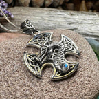 Dragonheart Celtic Cross Necklace - Moonstone / 18