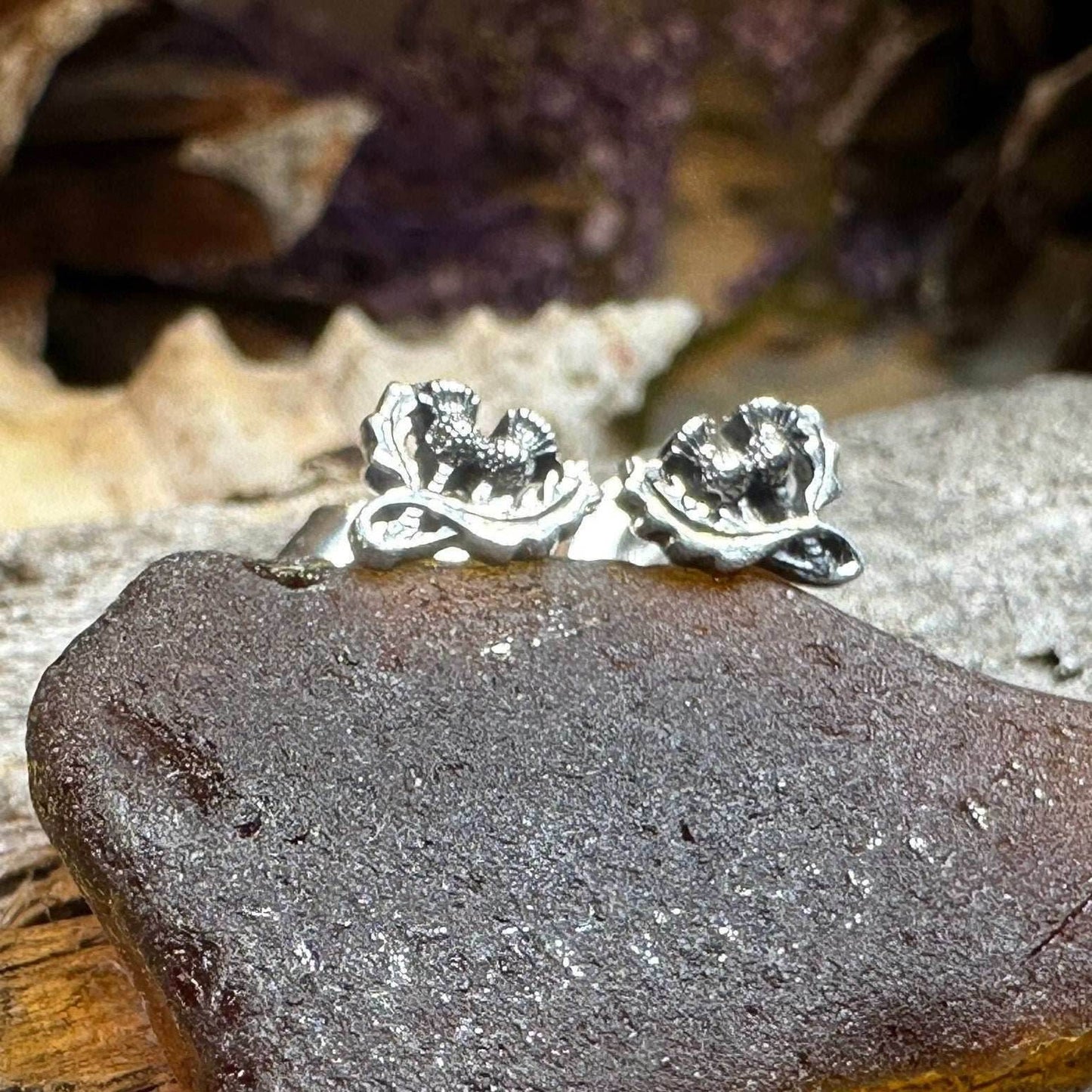 Petite Double Thistle Earrings - 