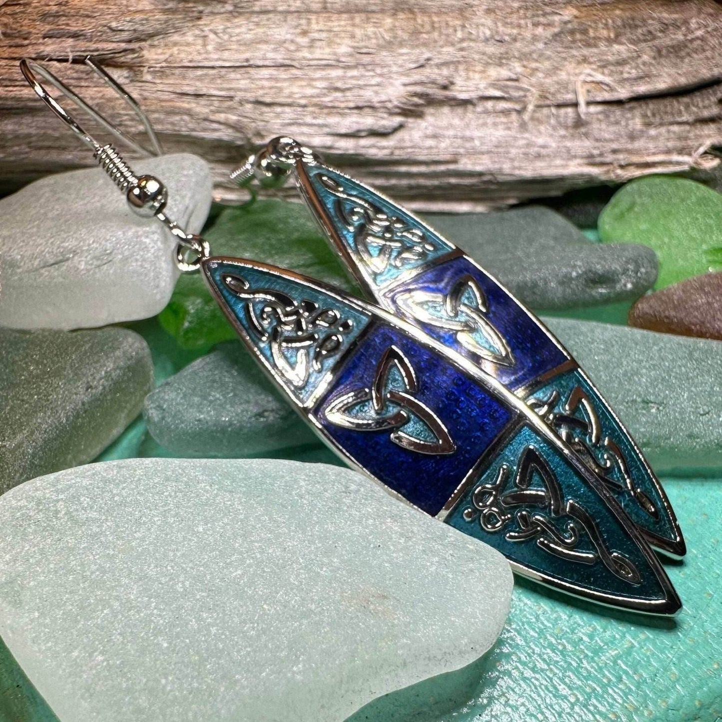 Leonora Celtic Earrings - Green