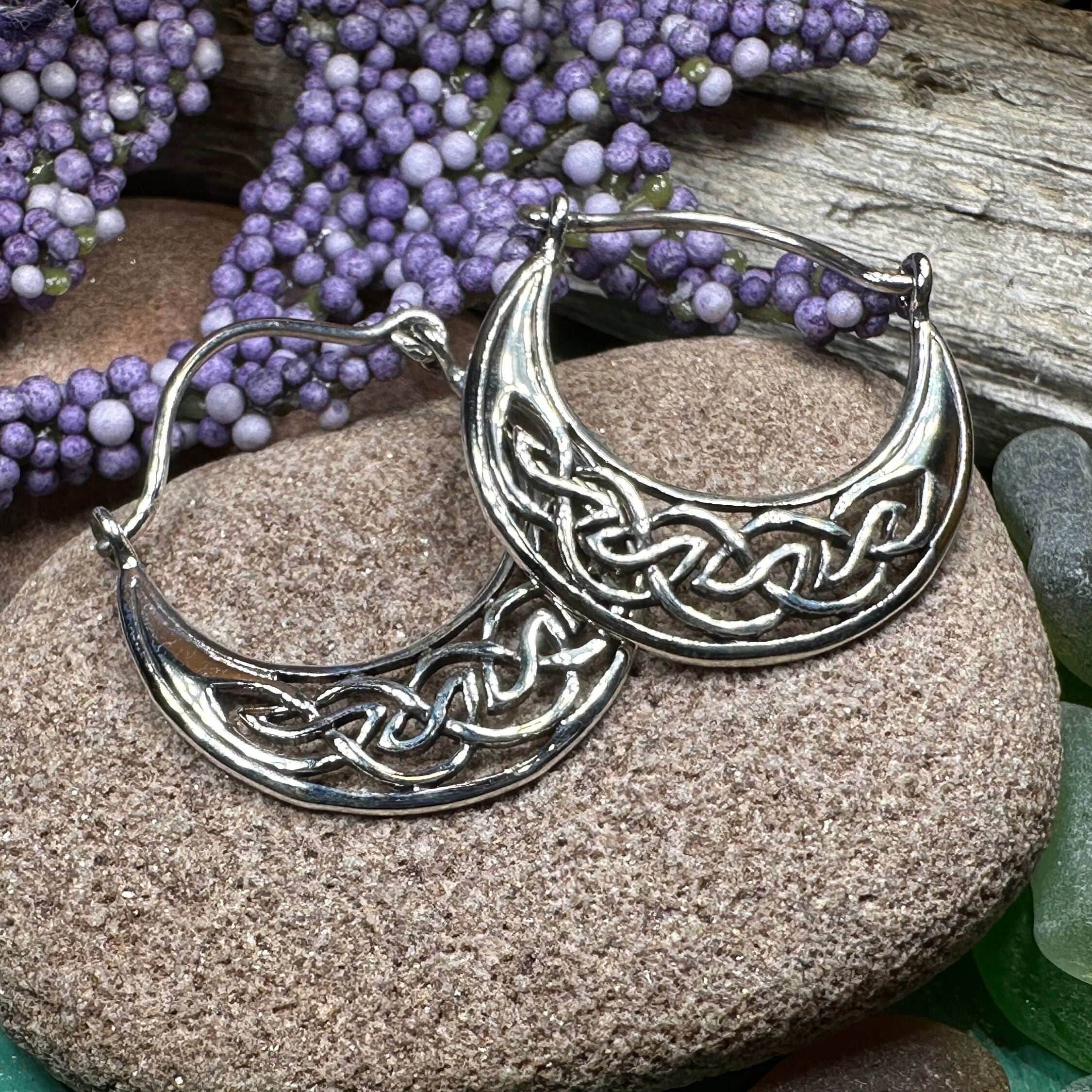 Carys Celtic Hoop Earrings - 