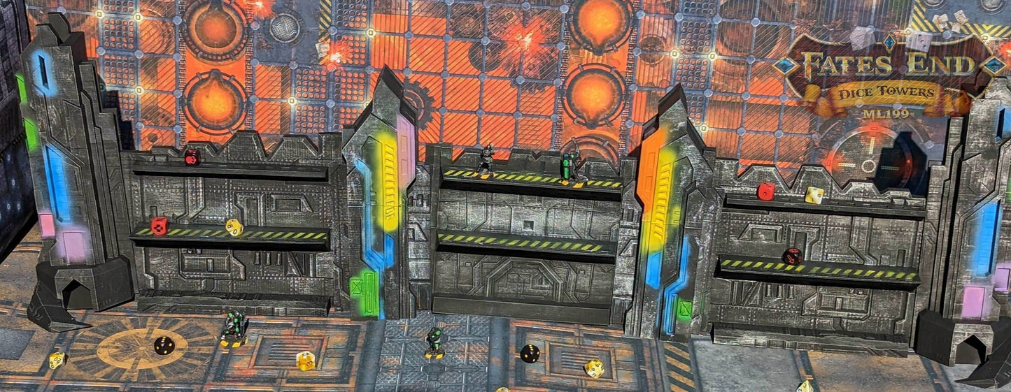 Dungeon Master Screen/Game Master Screen- Cyberpunk/SciFi/Alien-Fate's End Collection - Black / Garrison