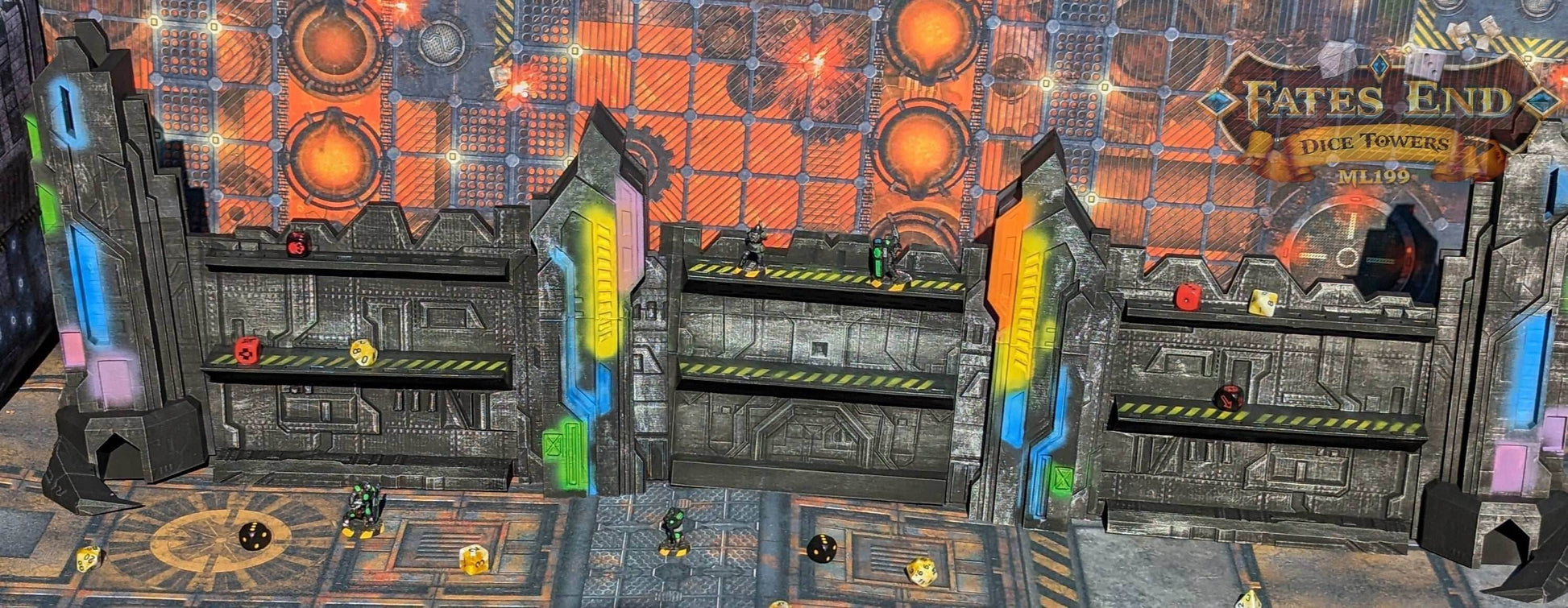 Dungeon Master Screen/Game Master Screen- Cyberpunk/SciFi/Alien-Fate's End Collection - Black / Garrison