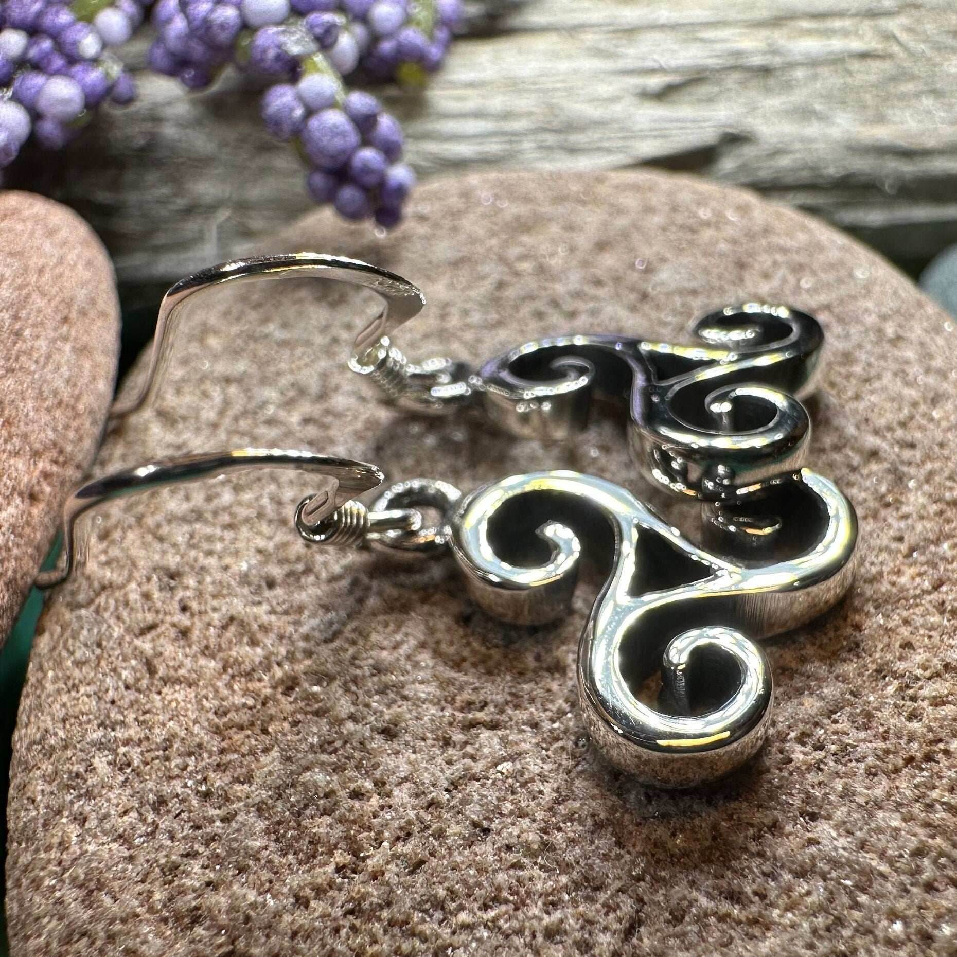 Siôn Celtic Spiral Earrings - 