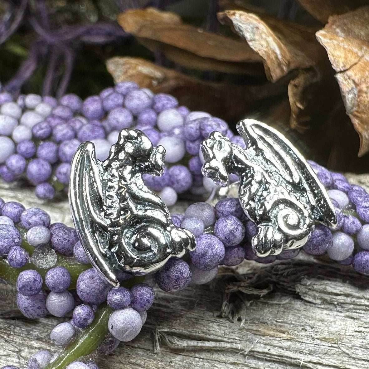 Gargoyle Dragon Post Earrings - 