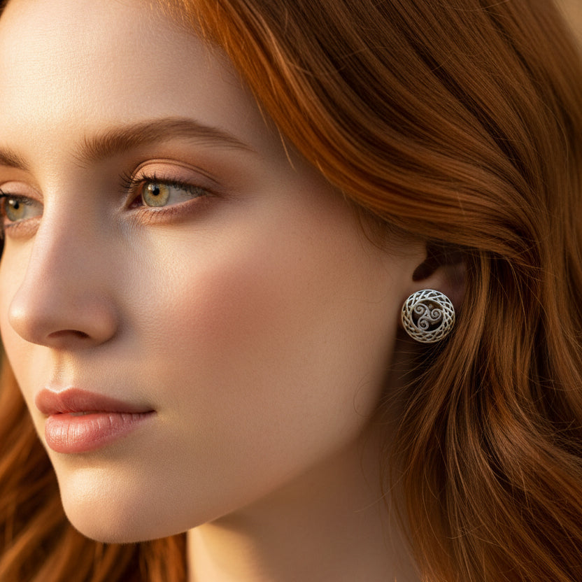 Perla Triple Spiral Post Earrings