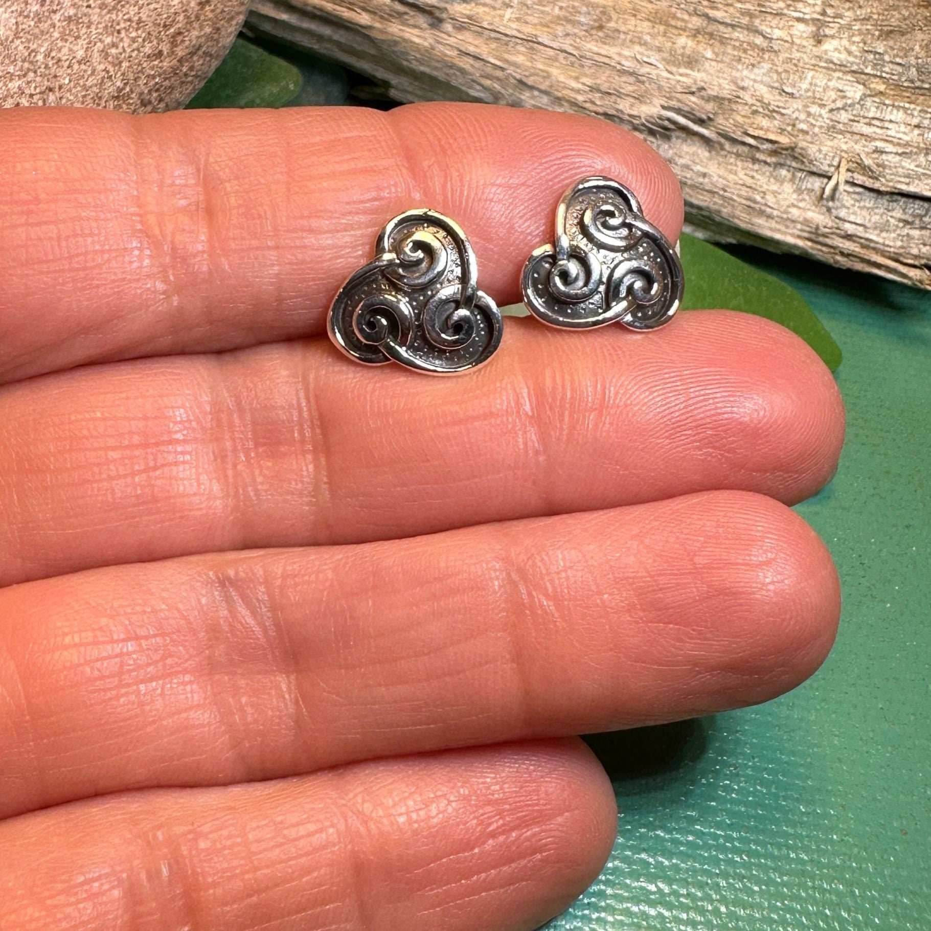 Ancient Gale Celtic Spiral Post Earrings - 