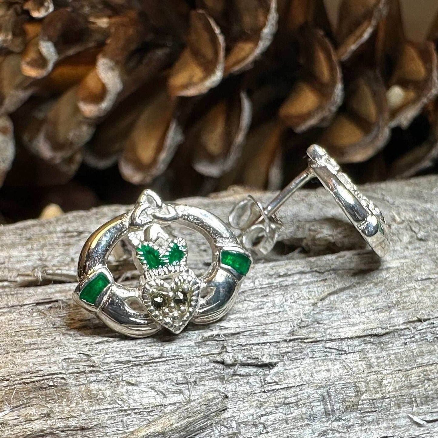 Dalia Claddagh Stud Earrings - 