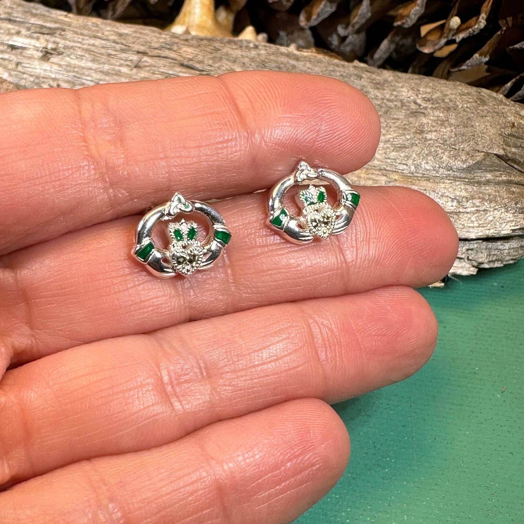 Dalia Claddagh Stud Earrings - 