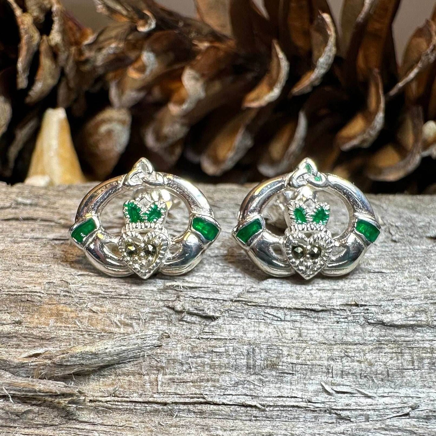 Dalia Claddagh Stud Earrings - 