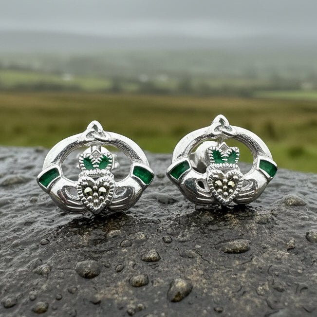 Dalia Claddagh Stud Earrings