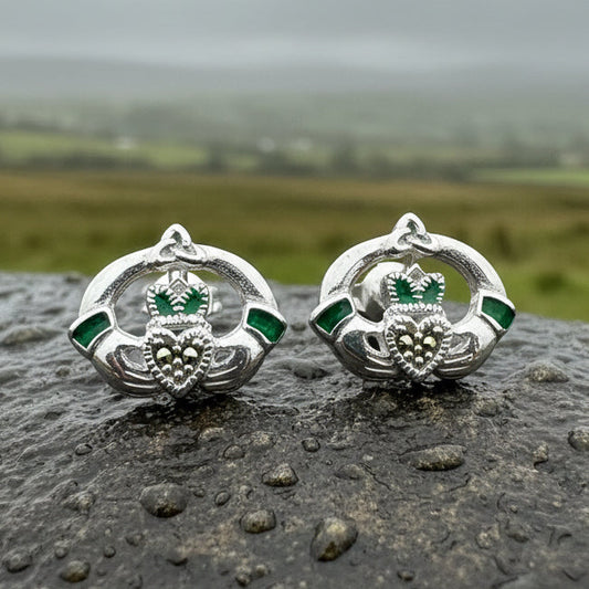 Dalia Claddagh Stud Earrings