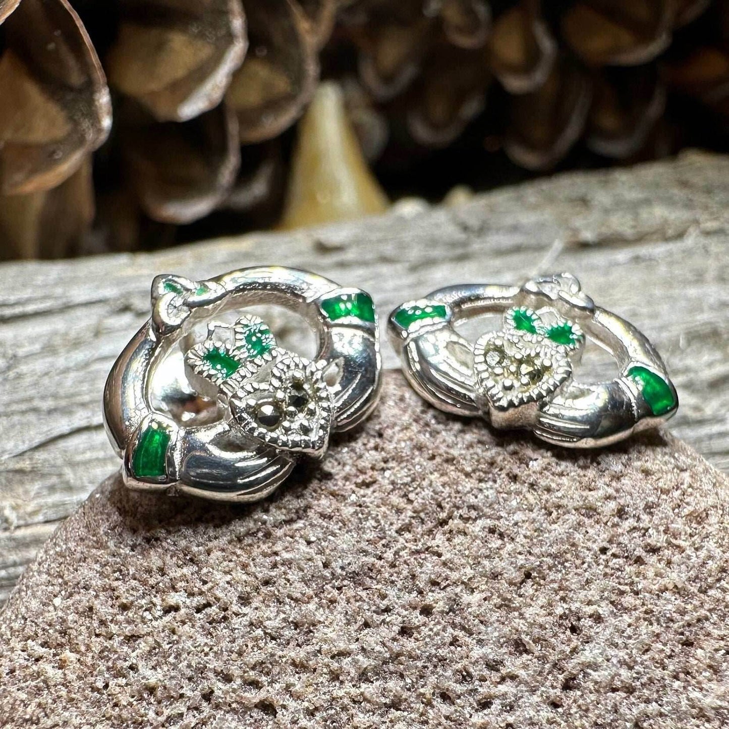 Dalia Claddagh Stud Earrings - 