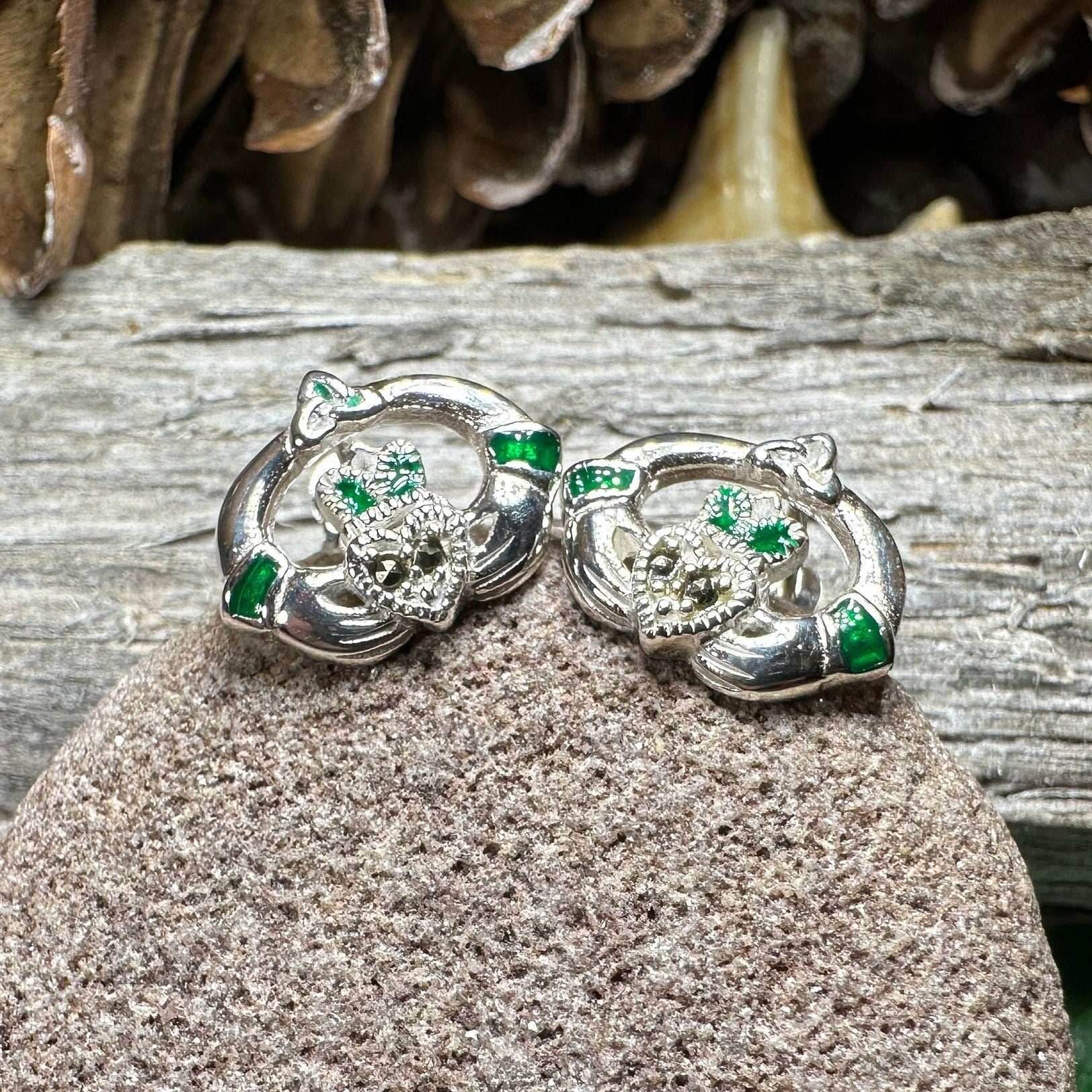Dalia Claddagh Stud Earrings - 