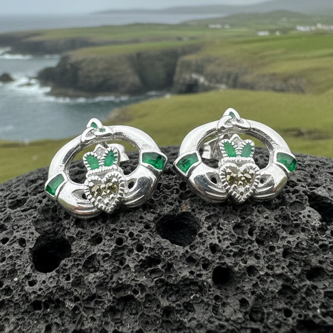 Dalia Claddagh Stud Earrings