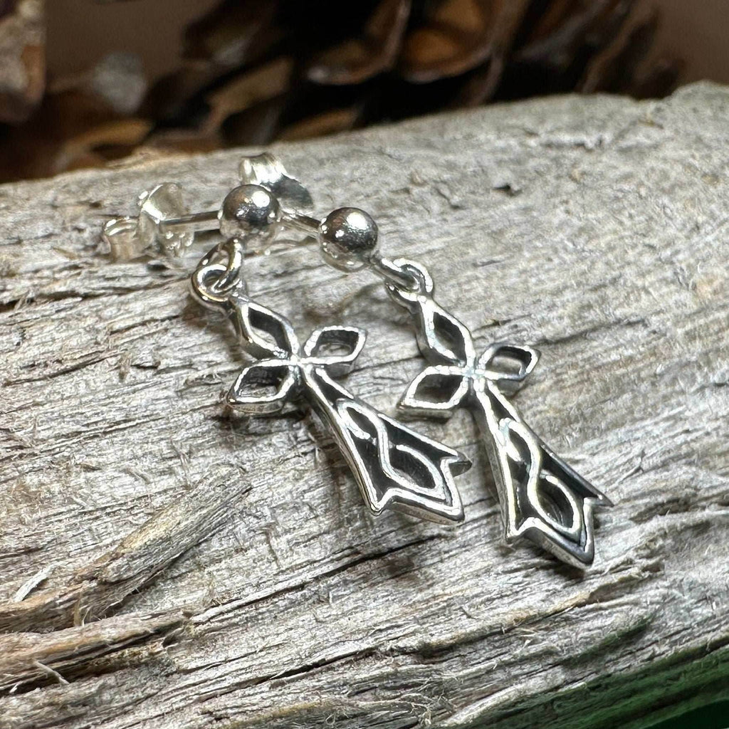Sweet Celtic Cross Post Earrings - 
