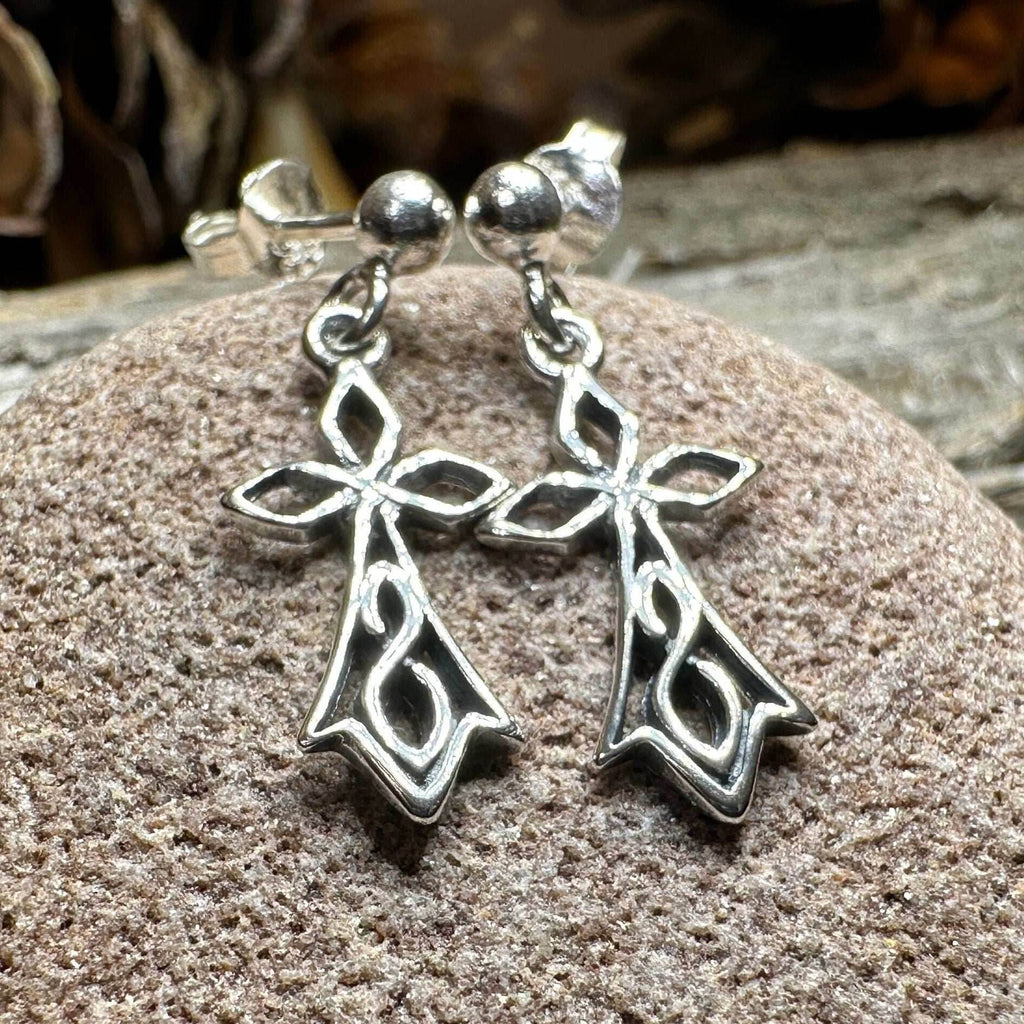 Sweet Celtic Cross Post Earrings - 