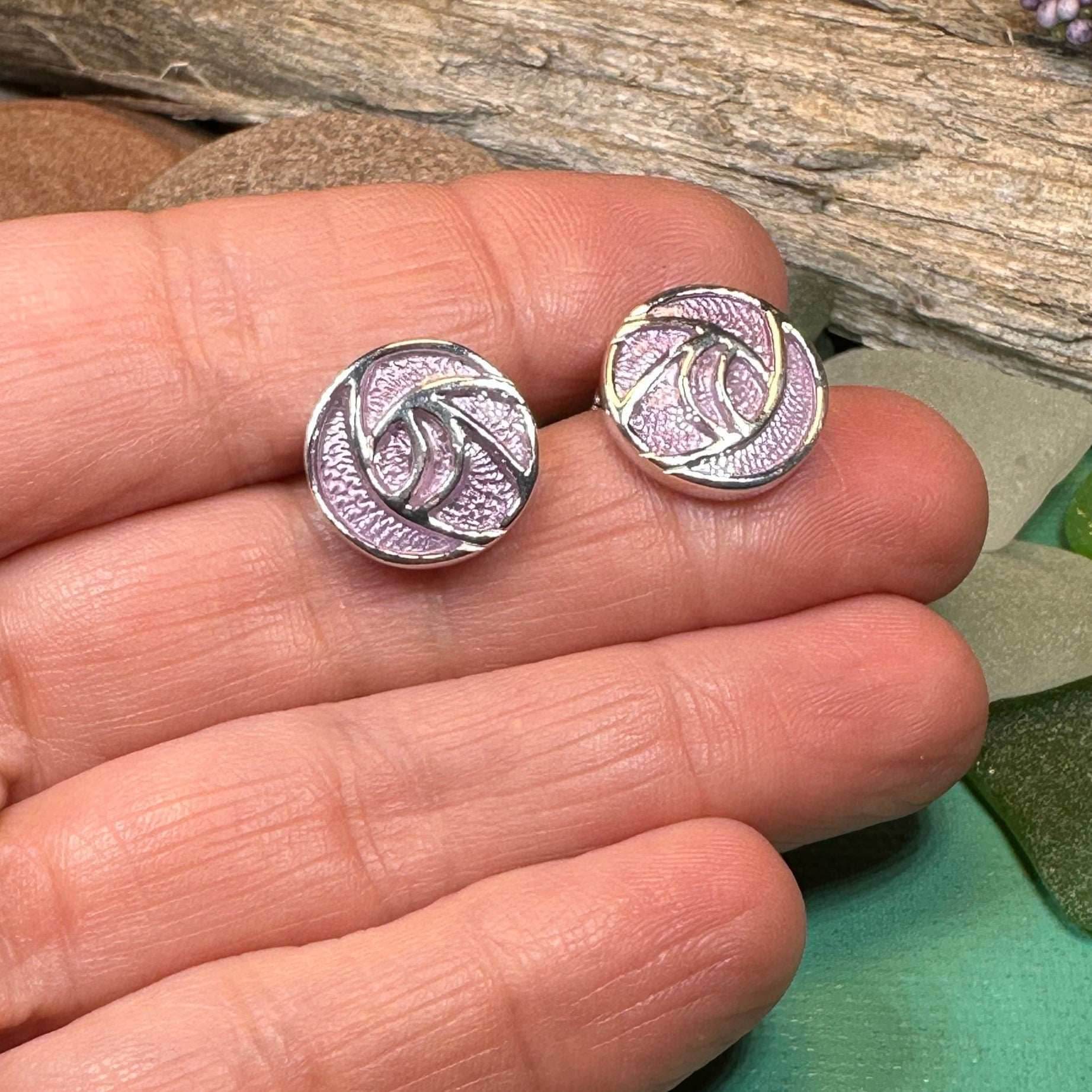 Scottish Bloom Mackintosh Rose Post Earrings - 