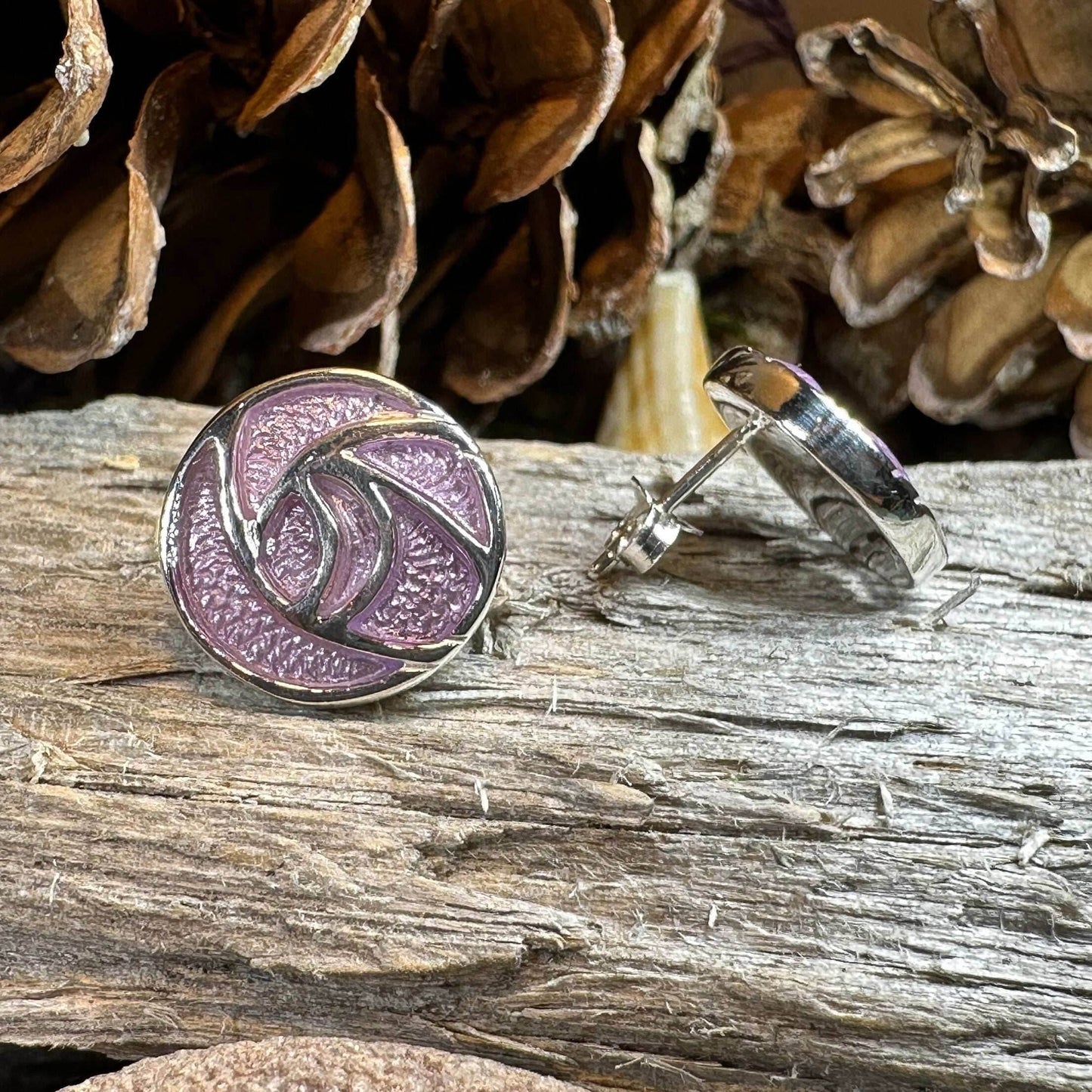 Scottish Bloom Mackintosh Rose Post Earrings - 