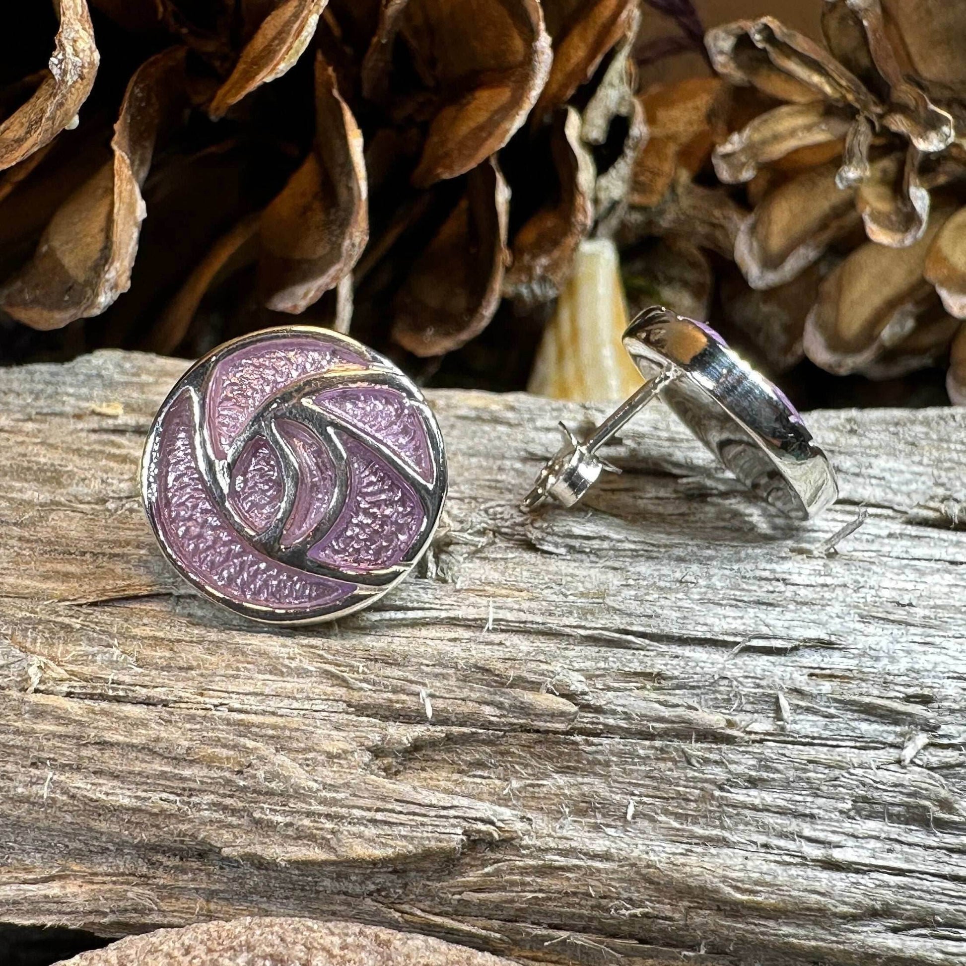 Scottish Bloom Mackintosh Rose Post Earrings - 