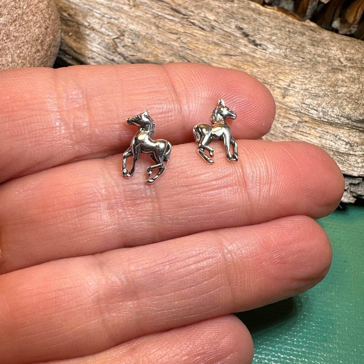Prancing Horse Post Earrings - 