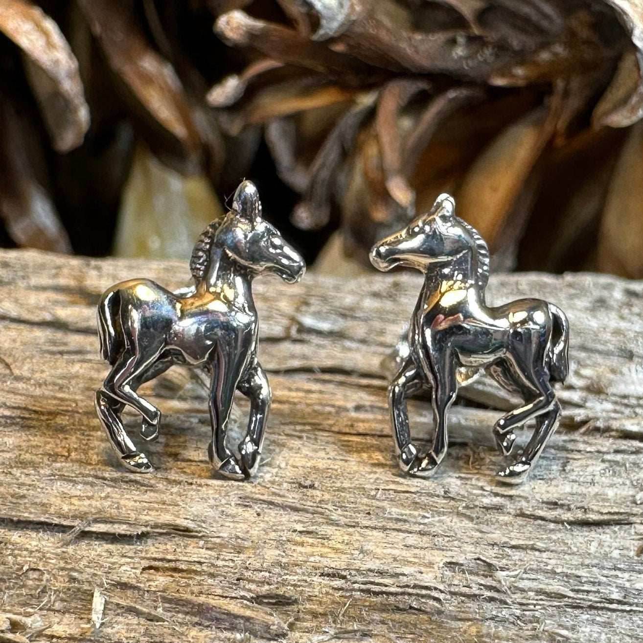 Prancing Horse Post Earrings - 
