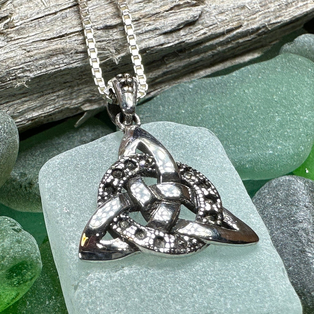 Marcasite Trinity Knot Necklace