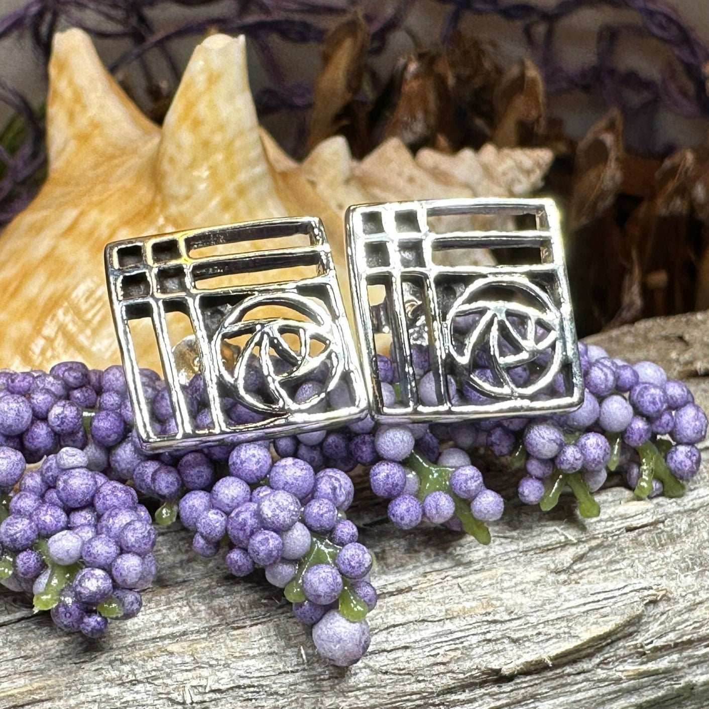 Lacee Mackintosh Rose Post Earrings - 