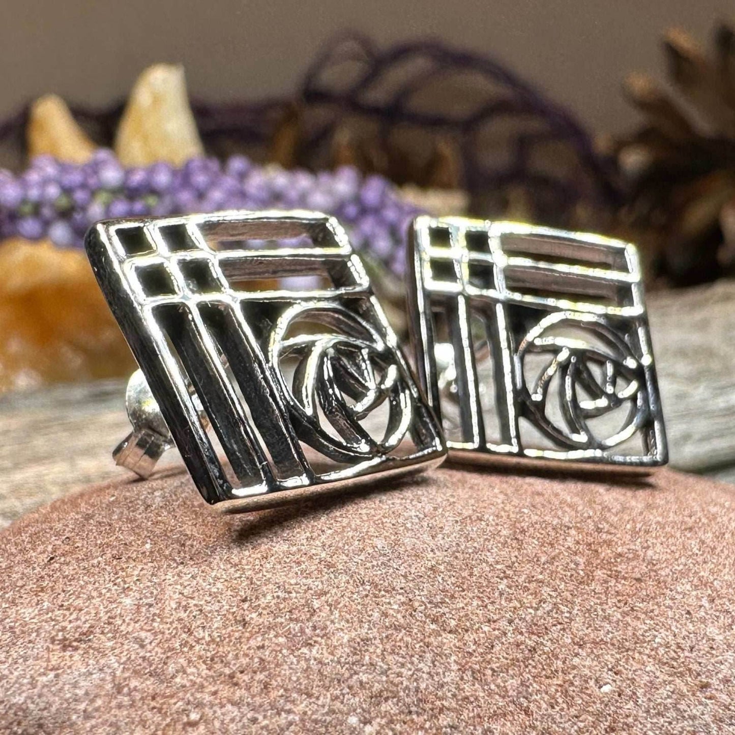 Lacee Mackintosh Rose Post Earrings - 