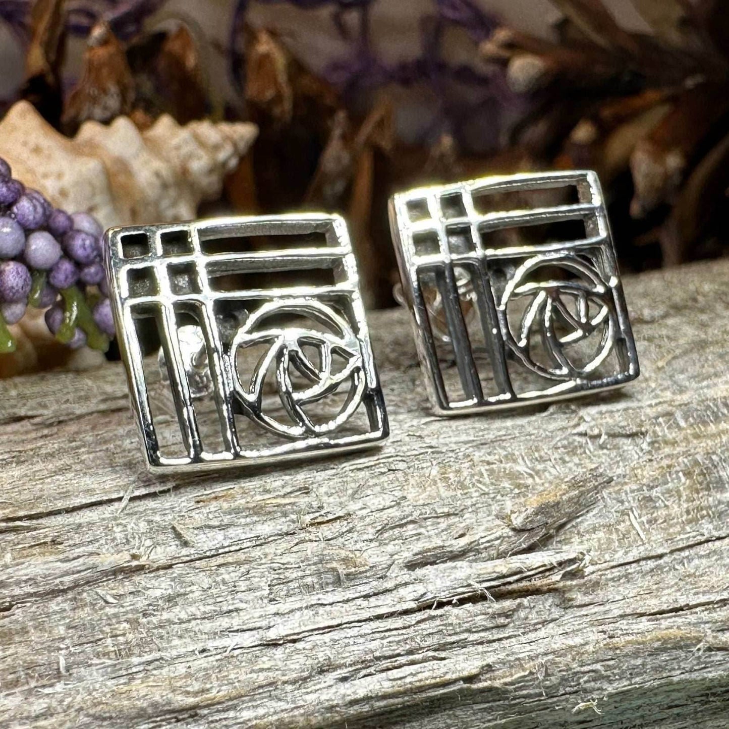 Lacee Mackintosh Rose Post Earrings - 