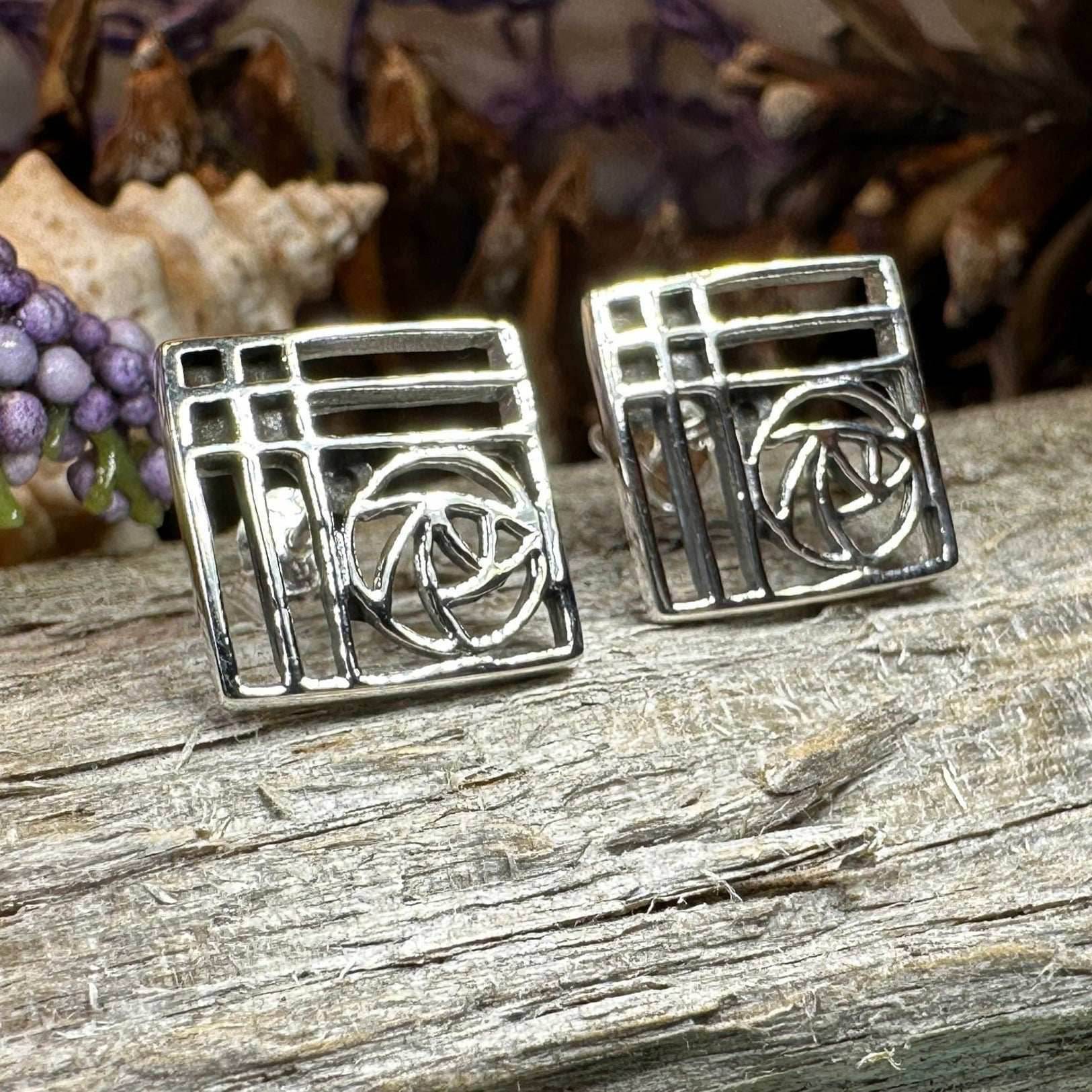 Lacee Mackintosh Rose Post Earrings - 