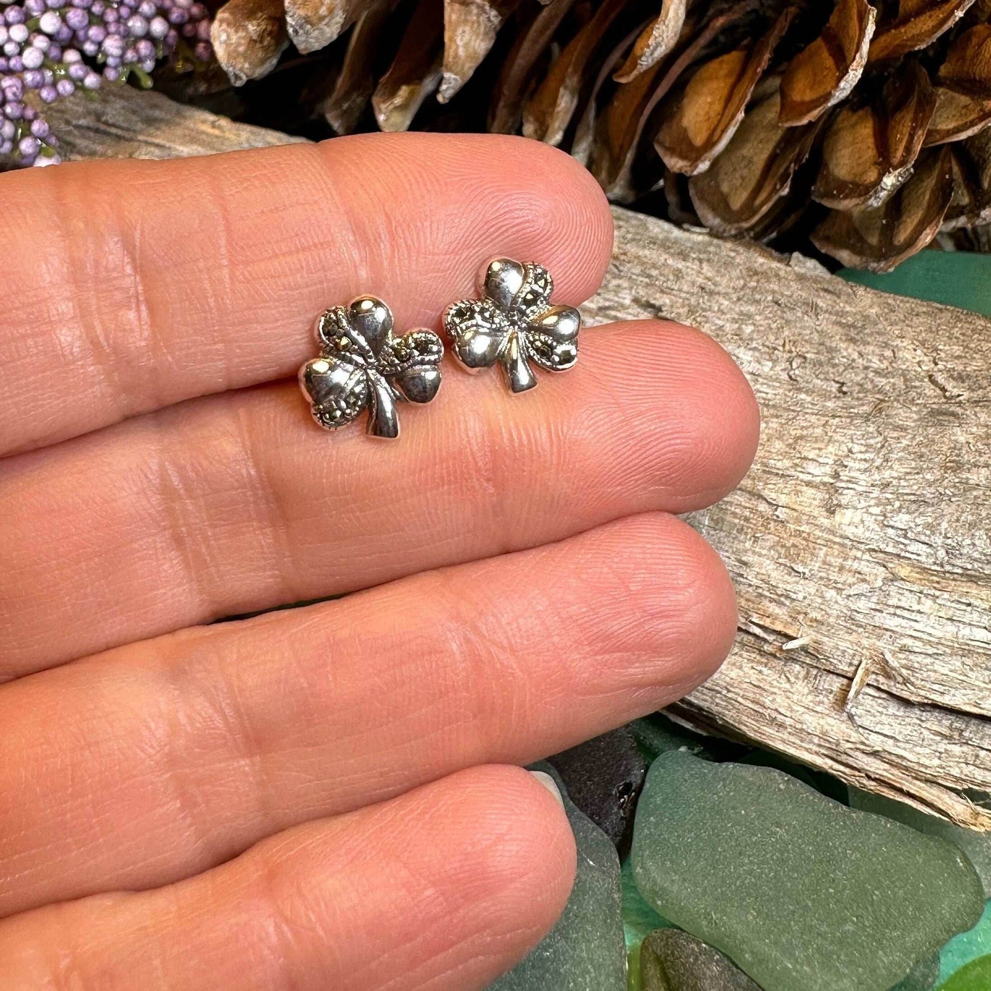 Shamrock Marcasite Earrings - 