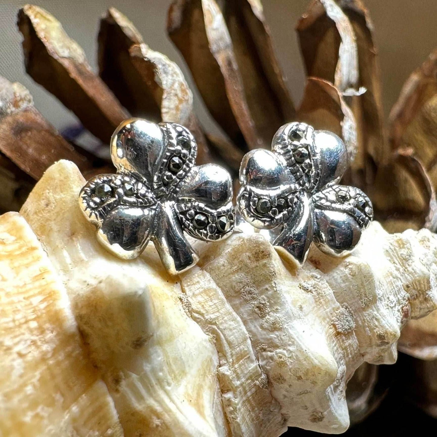 Shamrock Marcasite Earrings - 