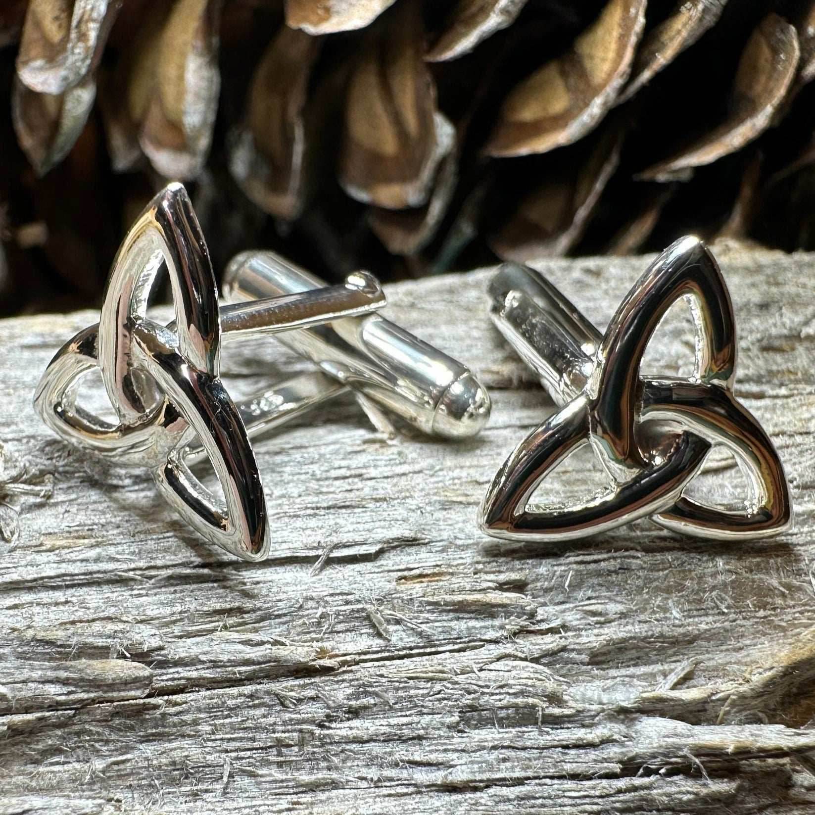 Classic Sterling Silver Trinity Knot Cuff Links - 