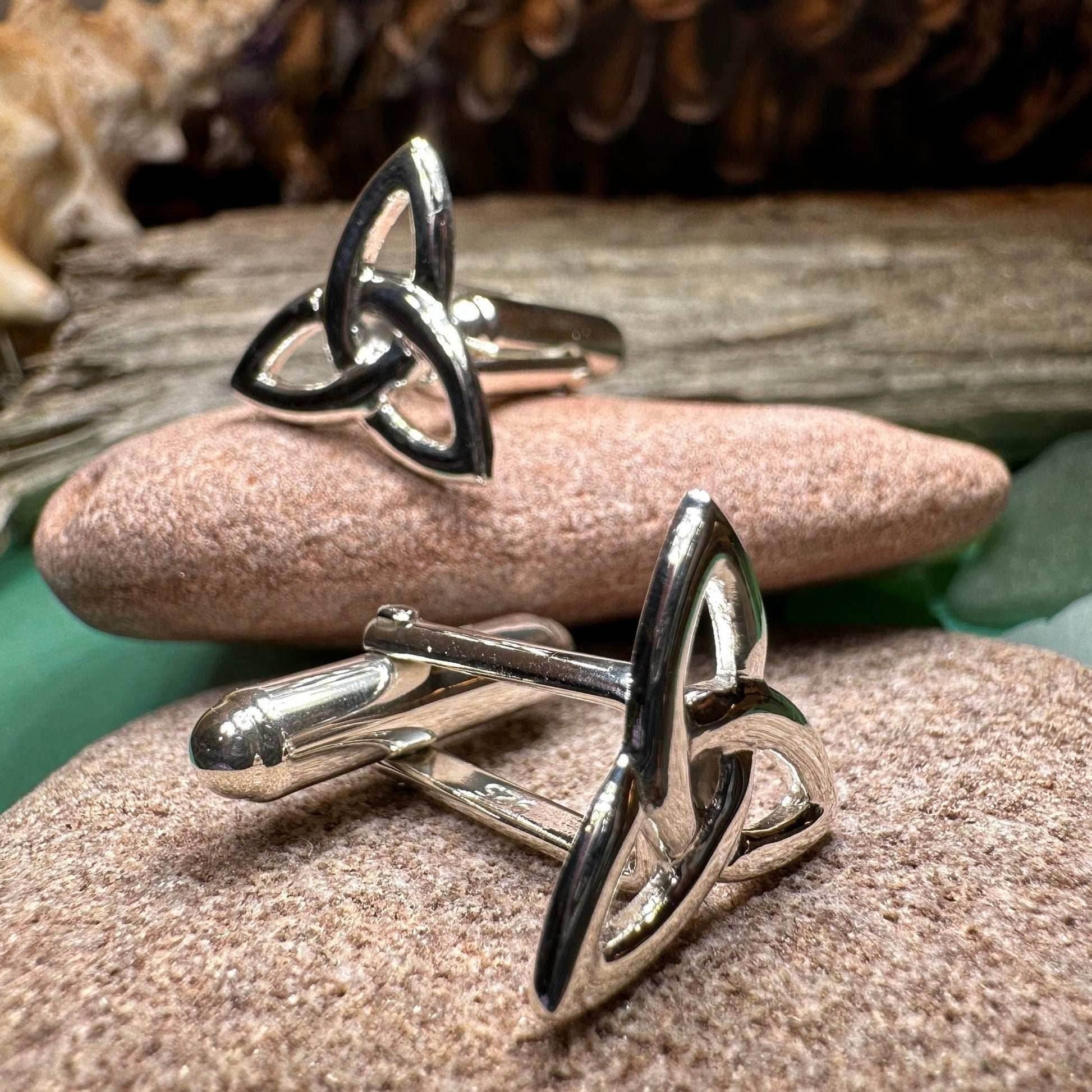 Classic Sterling Silver Trinity Knot Cuff Links - 