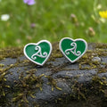 Green Celtic Spiral Earrings