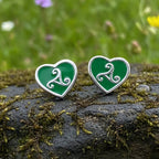 Green Celtic Spiral Earrings