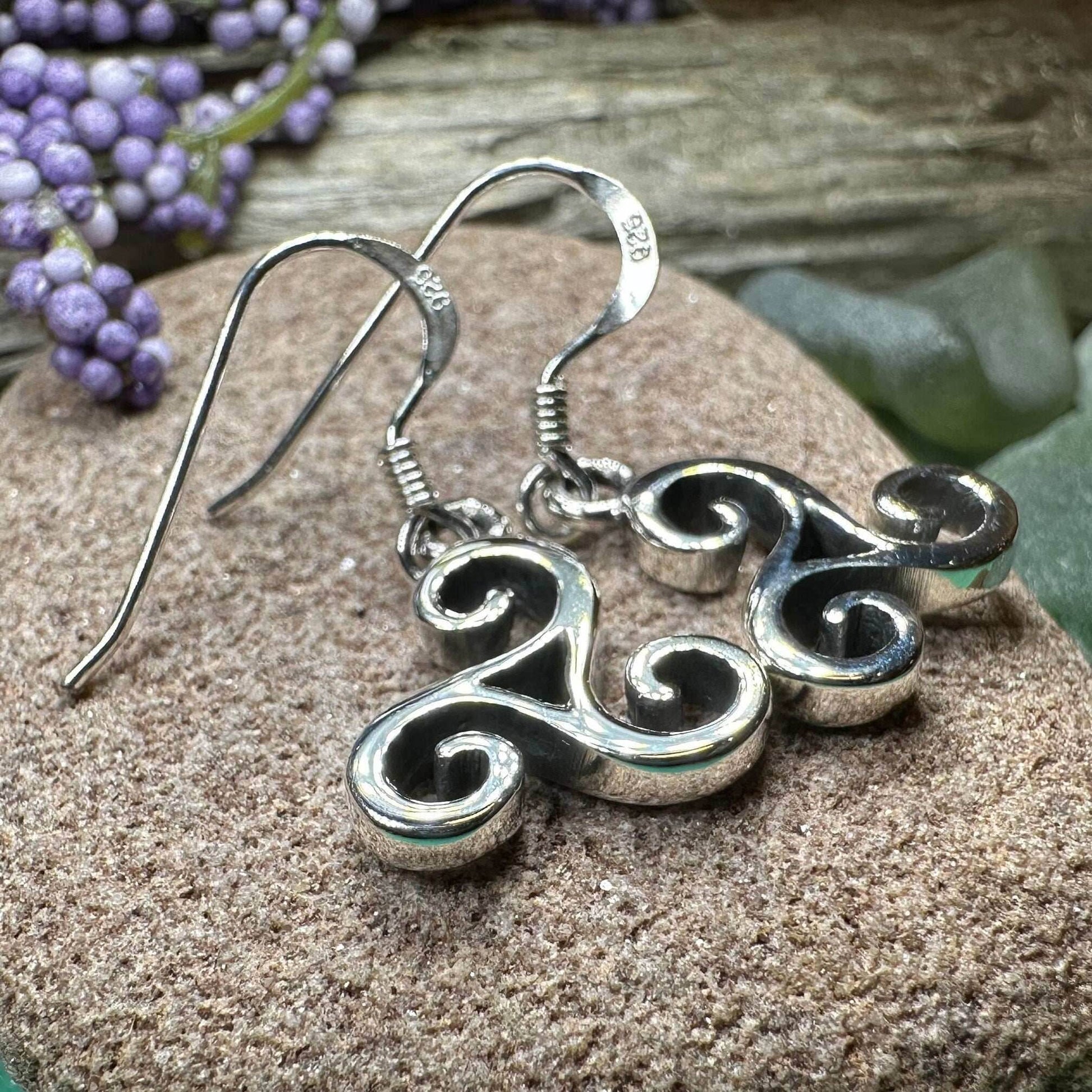Siôn Celtic Spiral Earrings - 