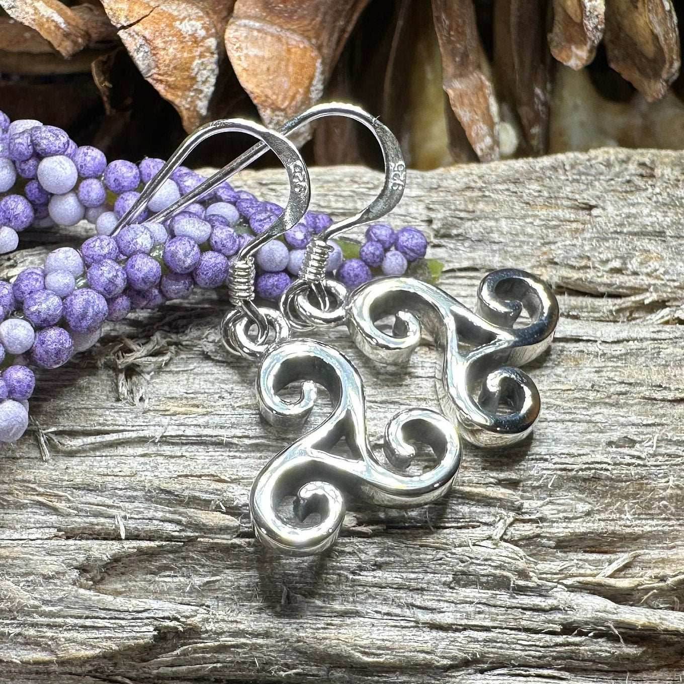 Siôn Celtic Spiral Earrings - 