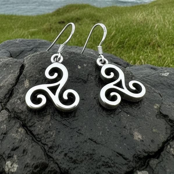 Siôn Celtic Spiral Earrings