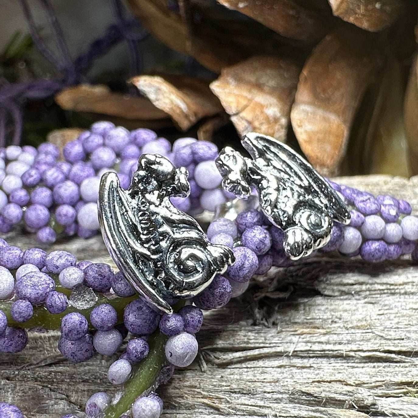 Gargoyle Dragon Post Earrings - 