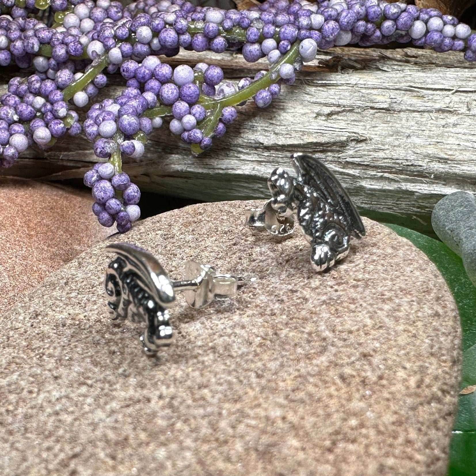 Gargoyle Dragon Post Earrings - 