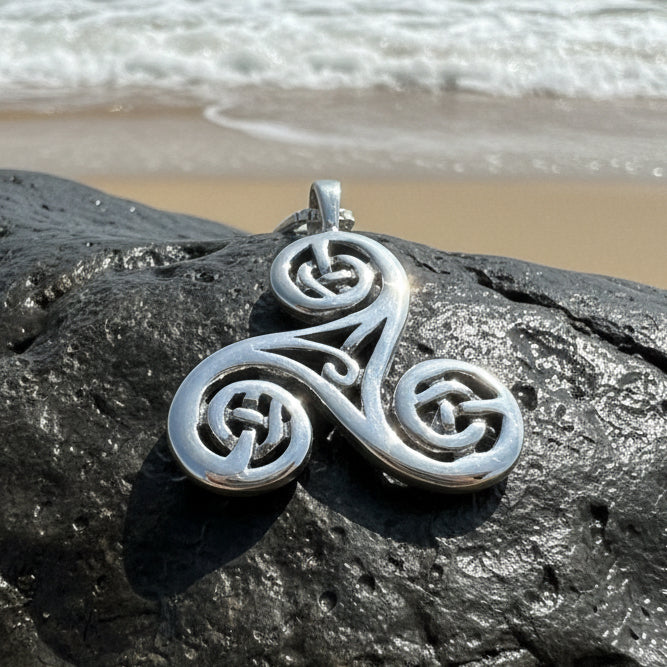 Gaeltide Triple Spiral Necklace