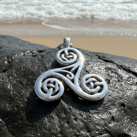 Gaeltide Triple Spiral Necklace