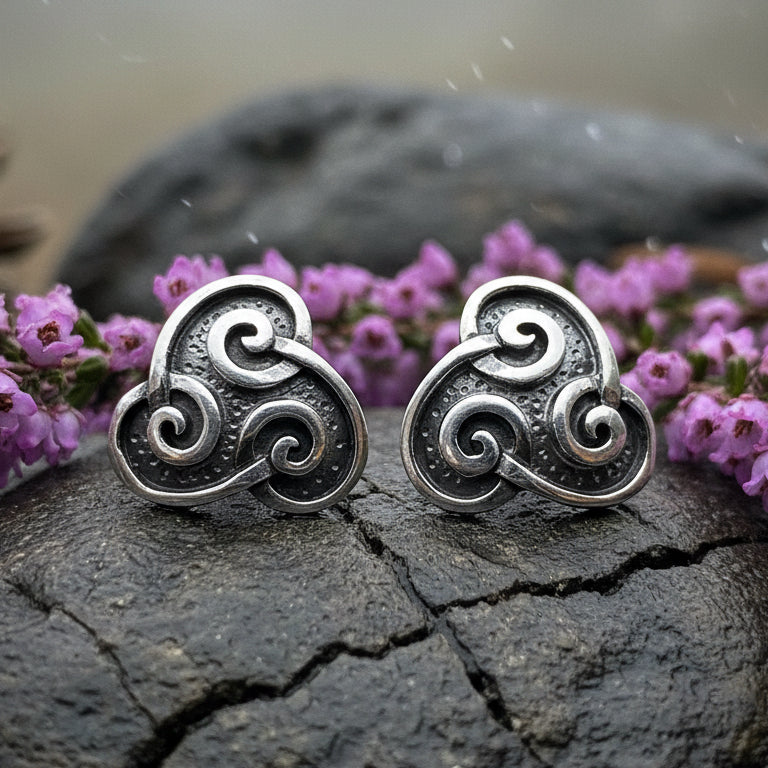 Ancient Gale Celtic Spiral Post Earrings