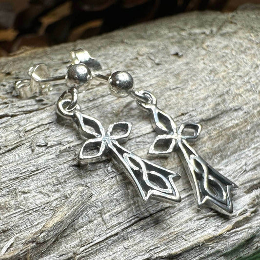 Sweet Celtic Cross Post Earrings - 