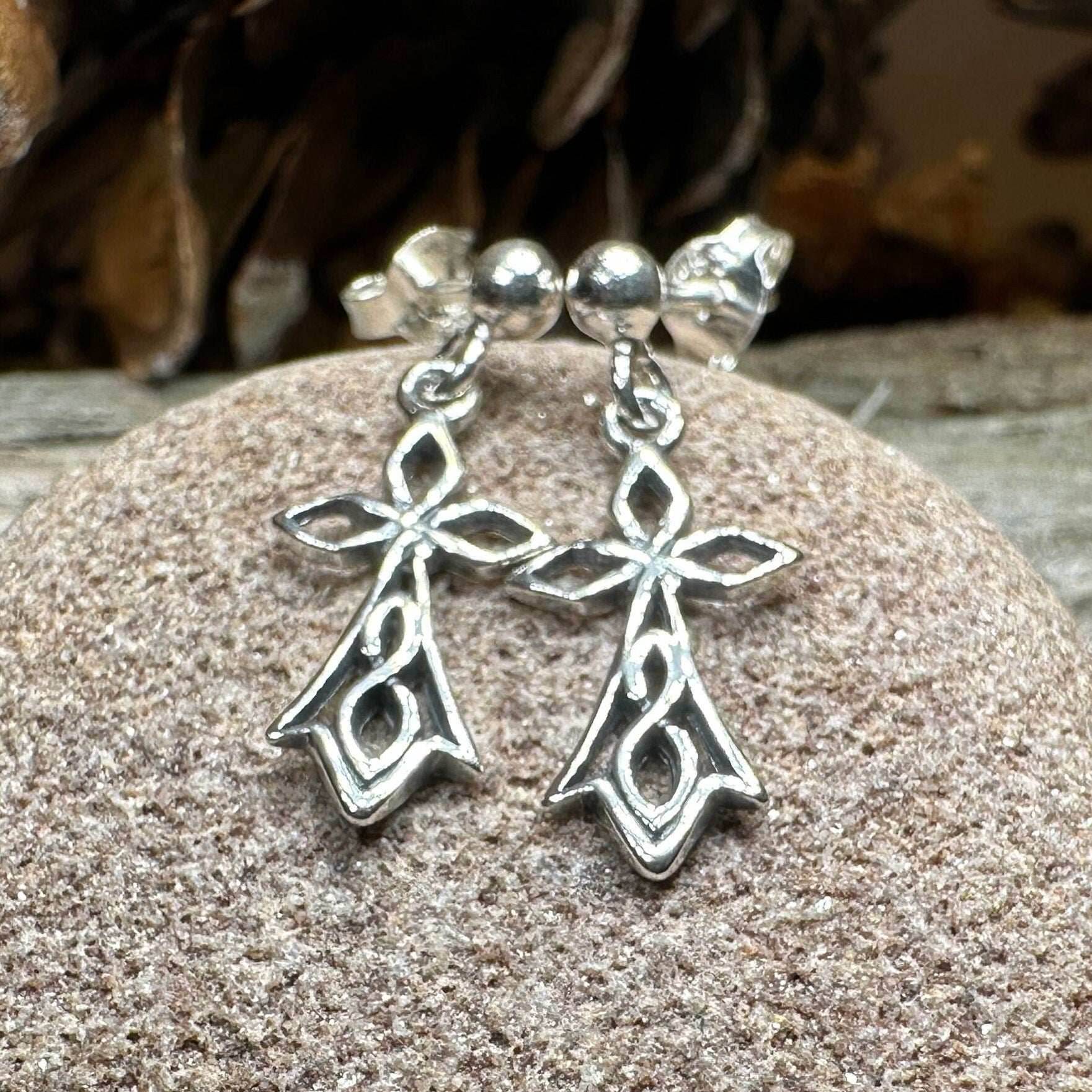 Sweet Celtic Cross Post Earrings - 