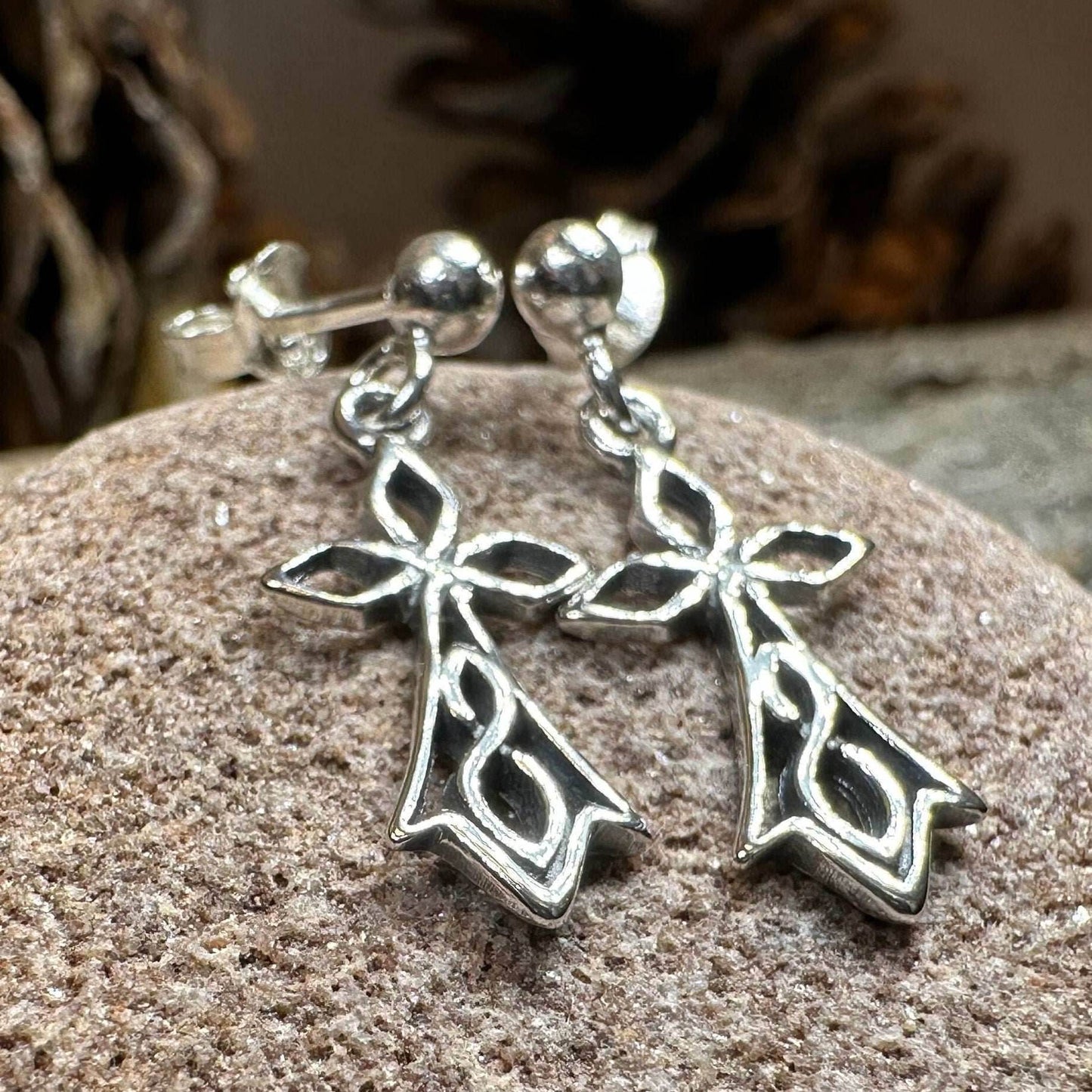 Sweet Celtic Cross Post Earrings - 